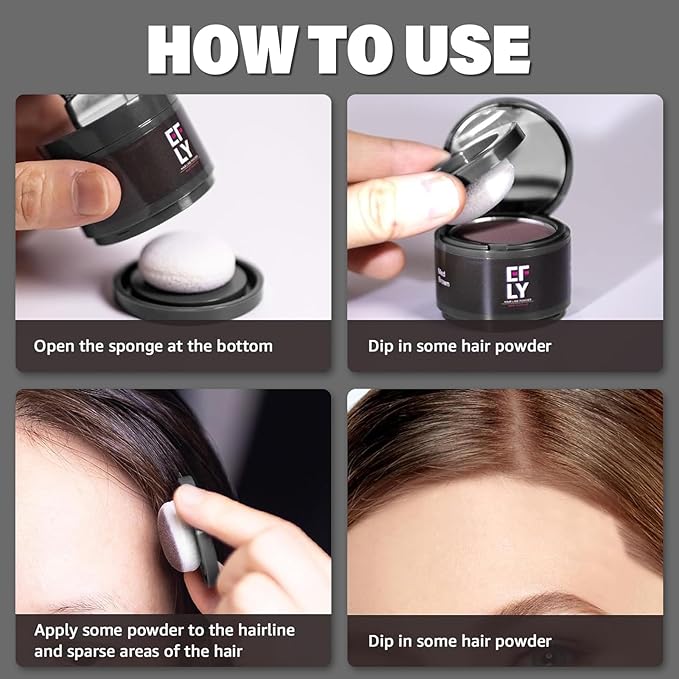 Root Touch Up Hair Color Powder For Concealing Hair Loss and Thinning, Gray Hair Shadow Powder Root Cover Up Hairline Powder For Women Men Eyebrows, Beard Line (Dark Brown, 0.35 Ounce)