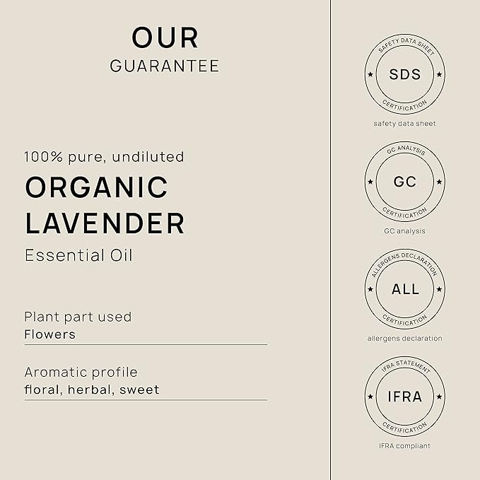 VINEVIDA Organic Lavender Essential Oil - 32 oz - Undiluted - DIY Candle Scents & Bulk for Soap Making