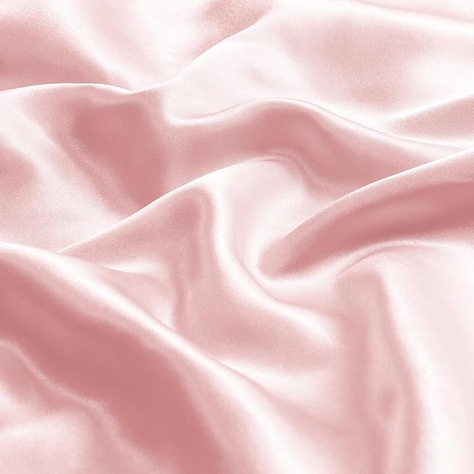 BEDELITE Satin Pillowcase with Zipper 2 Pack, Pink Pillow Cases Standard Size, Super Soft and Cooling Similar to Silk Pillow Cases, Gift for Women Men(20x26 Inches)