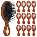 12 Pcs Football Mini Detangler Brush, Mini Travel Hair Brush, Bristles Plastic Detangling Brush, No Tangle Soft Flexible Bristles for Straight, Curly, Thick Hair for Football Team Gift Sport Party