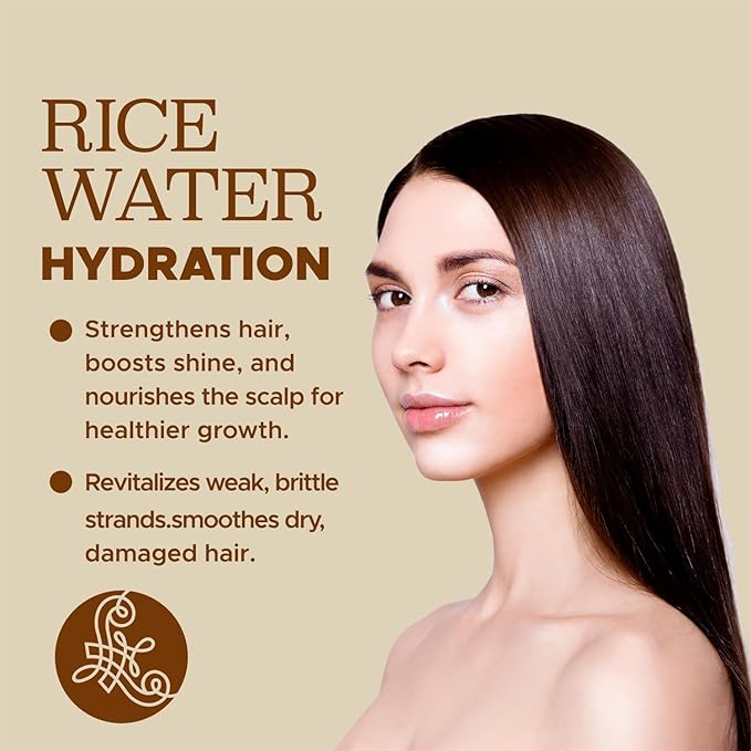 Luseta Rice Water Shampoo and conditioner Set Strengthening & Nourishing Revitalizes Shine for All Hair Types Hydrating & Frizz Control for Women and Men 16.9oz*2