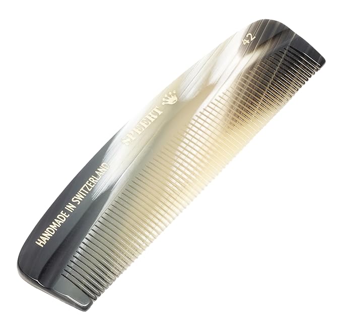 42 Horn-Inspired Hair Comb, Beige Grey, Women/Men, Small/Large, All Hair Types