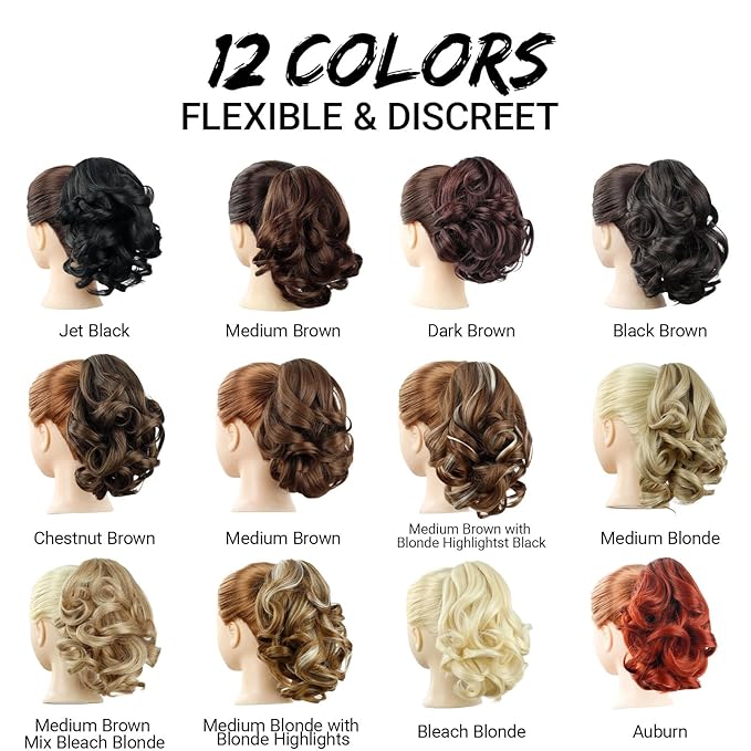 Blonde Ponytail Extension,9" Short Curly Wavy Claw Clip in Ponytails Hair Extensions Natural Soft Synthetic Hairpiece for Women