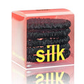 Silmer Silk Scrunchies for Hair Bicolor Hair Tie 100% Mulberry 22 Momme 5 Pack(Black)