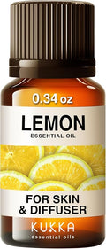 KUKKA Lemon Essential Oils - 0.34 Fl Oz - for Hair, Skin, Diffuser, Aromatherapy & DIY Soap Making Scent
