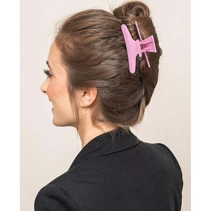 24 Pcs Pink and Hot Pink Butterfly Hair Clips for Styling and Sectioning - Pro Claws Clamps for Cutting, Coloring - Hair Accessories for Women Girls