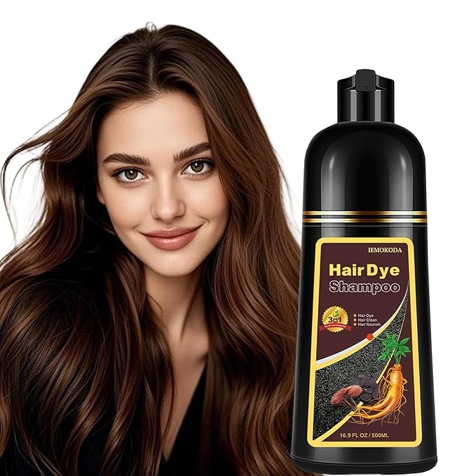 Brown Hair Dye Shampoo, Instant Hair Color Shampoo, Long Lasting Dark Brown Hair Dye, Covers Gray Hair in Minutes, Champu Para Canas, Champu Para Pintar el Cabello,16.90 Fl Oz
