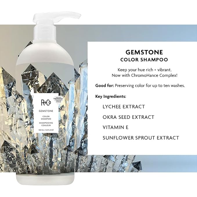 R+Co Gemstone Color Shampoo & Conditioner Set | Protects Color, Repairs & Nourishes | Vegan + Cruelty-Free | 33.8oz (Pack of 2)
