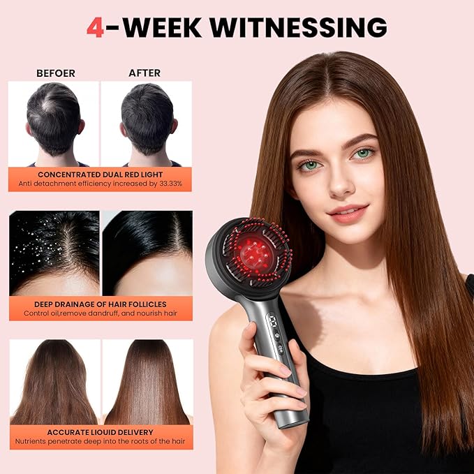 4 in 1 Hair Scalp Massager Hair Growth Oil Applicator, Electric Scalp Massager for Men & Women, IPX7 Waterproof Electric Head Massager