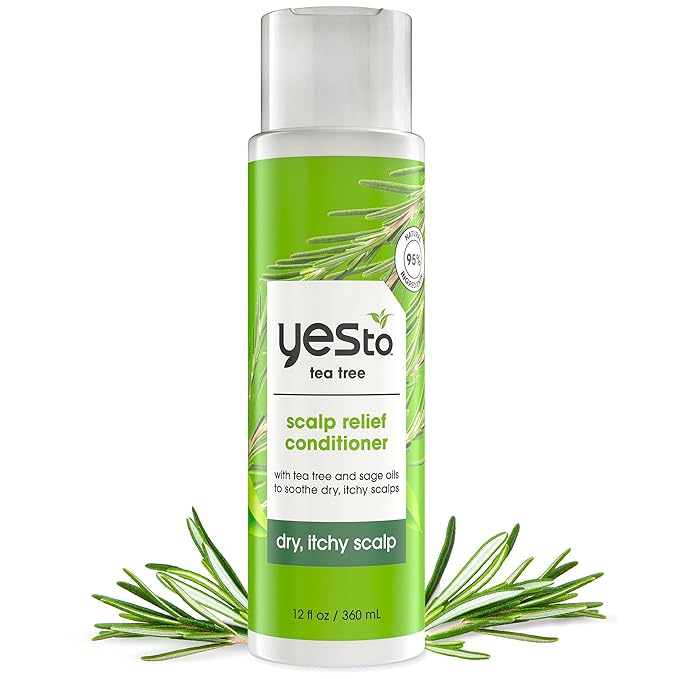 Yes To Tea Tree Scalp Relief Conditioner - Calms Dry Itchy Scalp, Hydrates & Softens With Tea Tree Oil & Sage, Natural, Vegan, Cruelty-Free, 12 Fl Oz