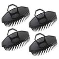 Scalp Massage Shampoo Brush, Segbeauty 4pcs Massage Hair Brushes Floriated Shower Comb for Deep Cleaning Hair Men's Hand Brush Growth Beard Brush Pet Grooming Brushes (Black(Ringed Handle))