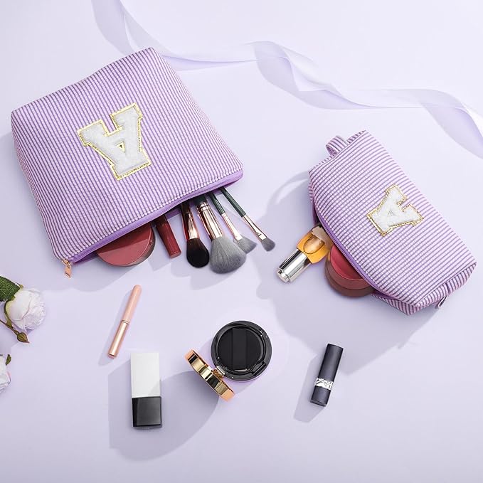 YOOLIFE Christmas Gifts For Teenage Girls Stocking Stuffers For Teen Girls Initial Makeup Bag | Cosmetic Travel Toiletry Bag | 9 10 11 12 13 14 15 Years Old | Teen Girl Gifts Trendy Stuff E