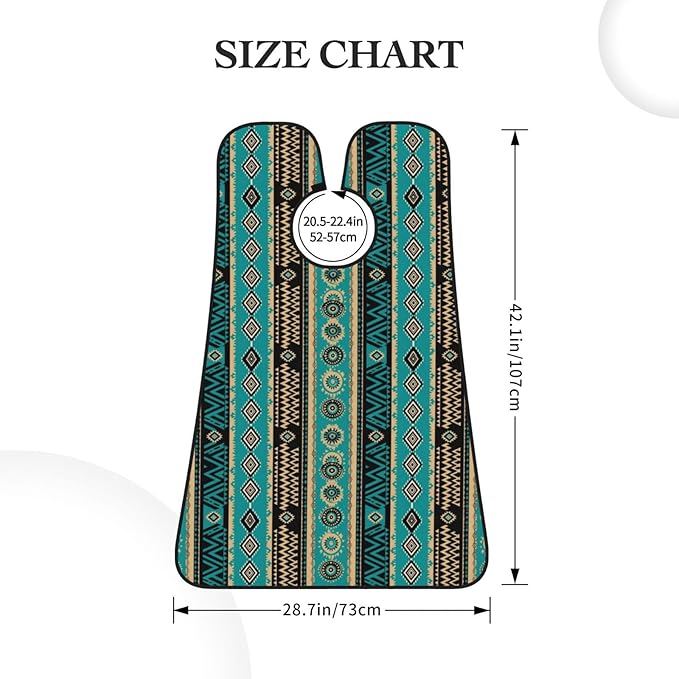 Strong Suction Cup Beard Grooming Bib, Non-Stick Hair Catcher, Waterproof, for Shaving, Tribal Navajo Aztec Geometric Ethnic Pattern