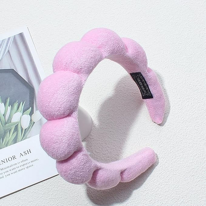 Spa Headbands for Washing Face Makeup Skin Care Headband Women Bubble Facial Beauty Headbands Puffy Shower Towel Band Hair Headband