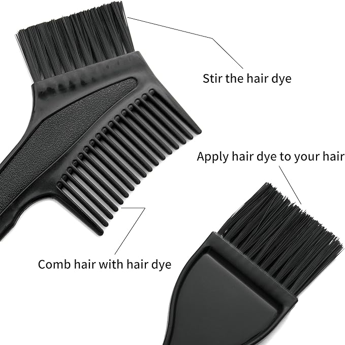 Losaria 10 Pieces Hair Coloring Dyeing Kit Professional Hair Dye Tools for Bleaching and Hair Dye, including Hair Dye Brush, Ear Cover, Hair Cover, Shawl, Gloves, Hair Clips