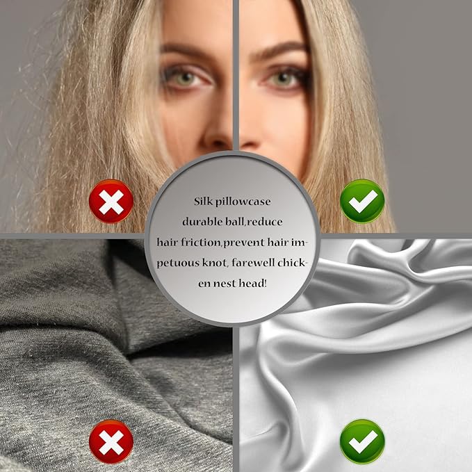Silk Pillowcase for Hair and Skin,Soft,Breathable and Sliky 100% Silk Pillowcases King Set of 2,Both Sides Natural Mulberry Silk Pillow Cases with Hidden Zipper(King Size 20"X 36",2pcs)