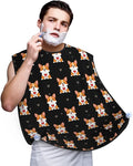Strong Suction Cup Beard Grooming Bib, Non-Stick Hair Catcher, Waterproof, for Shaving, Cute Funny Dog Puppy Welsh Corgi