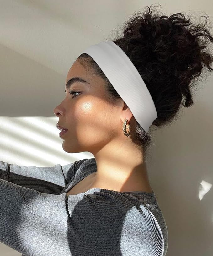 DRESHOW 8 Pack Sports Headbands for Women Non-Slip Stretchy Fashion HairBand Curly Hair Headband Soft Hair Accessories for Daily Wear Workout Yoga Running