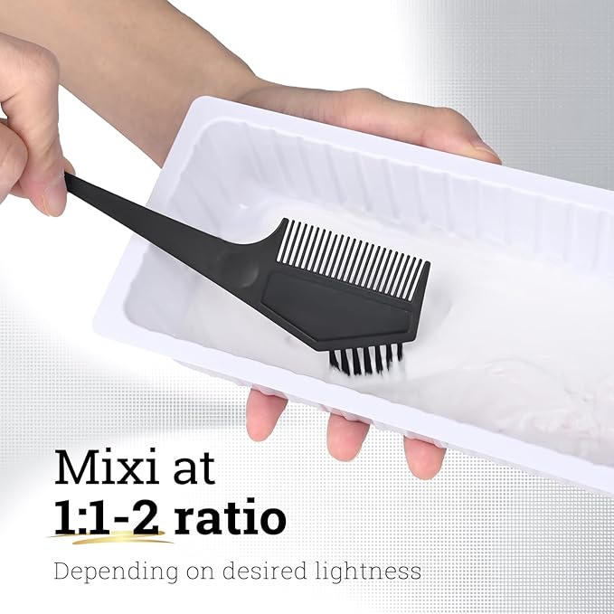 Hair Bleach Kit, Hair Lightener for Dark Hair, Bleach Cream with Hair Mask, Protect & Repair While Lightening, Lifts up to 8 Shades, Complete kit with Tint Bowl, Brush, Gloves & Cap