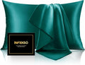 INFIIXSO Silk Pillow Cases 2 Pack Standard Size, Ultra Smooth & Soft Mulberry Silk Pillow Case for Hair and Skin, Breathable Cooling Silk Pillowcase with Hidden Zipper (Teal, 20x26 Inches)