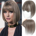 Hair Topper with Bangs Clip 360° 3D Cover Hair Toppers for Women with Thinning Hairs 10 Inch Straight Clip in Bangs Hairs Piece for Women（Medium Auburn Brown）#6