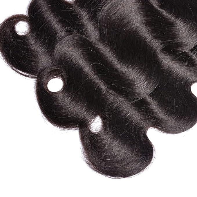 Human Hair Bundles Color 1B Body Wave Bundle Niegmeag Brazilian Virgin Soft and Silky Remy Hair 3 Bundles 14 16 18 Inch Natural Black Body Wave Bundle Double Weft Hair Weave