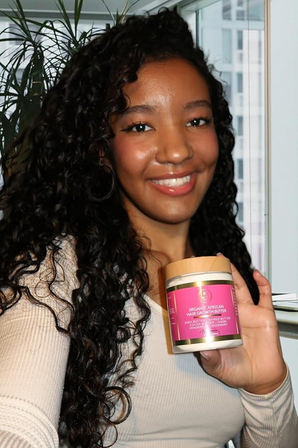 Chebe Hair Growth and Thickening Butter - Ayurvedic Deep Conditioner with Shea, Cocoa, Mango Butter, Fenugreek, and Rosemary for All Hair Types, 8 oz