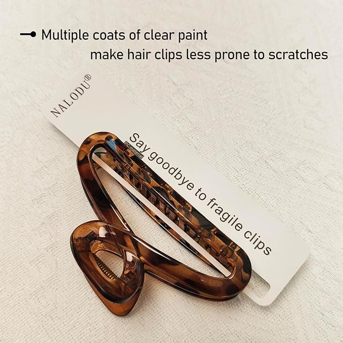 Big Hair Claw Clips, 4.3 Inch Large Non-Slip Unbreakable Hair Clip Claw for Women Thick Curly Long Hair, 2 Pack