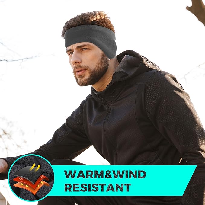 WTACTFUL Double-Layer Fleece Pro, Ear Warmers Muffs Cold Weather Winter Headband Ear Covers for Men Women Ski Running Cycling