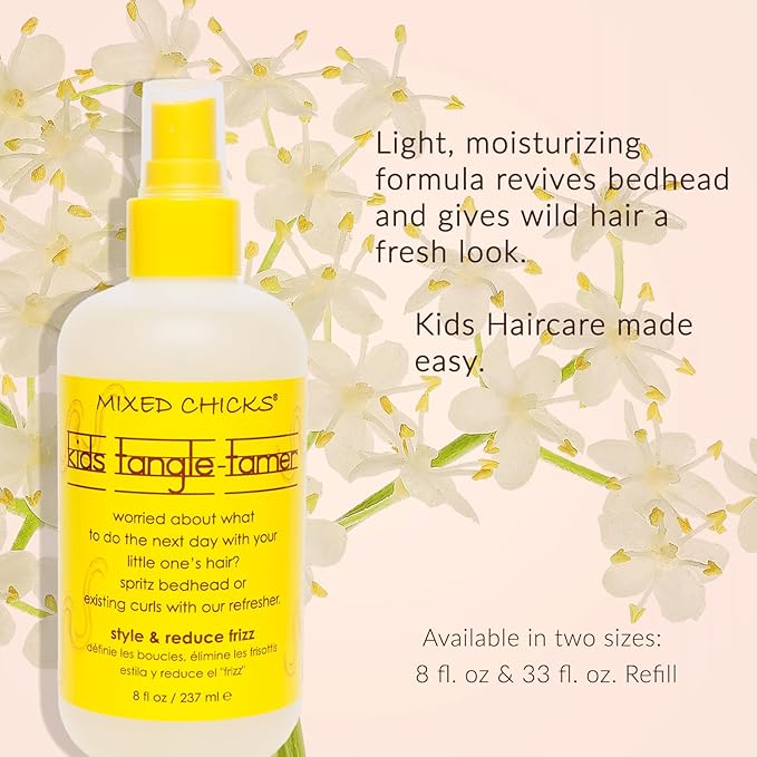 Mixed Chicks Kids Tangle Tamer - Light and Moisturizing Styling Formula for Frizz-free Curls, 8 fl.oz.
