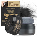I DEW CARE Biotin Clarifying Dry Shampoo - Tap Secret Black | Strengthening & Volumizing, Powder Type, Refillable, Travel size, Non-aerosol, Brunette, Korean Ginseng, 0.24 Oz