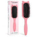 Curly Hair Brush, Curl Defining Brush for Effortless Curly Hair Care, Funny Cat Ear Type Curl Brush Suitable for Wet & Dry Hair,Women and Men,Reduces Frizz (Pink)