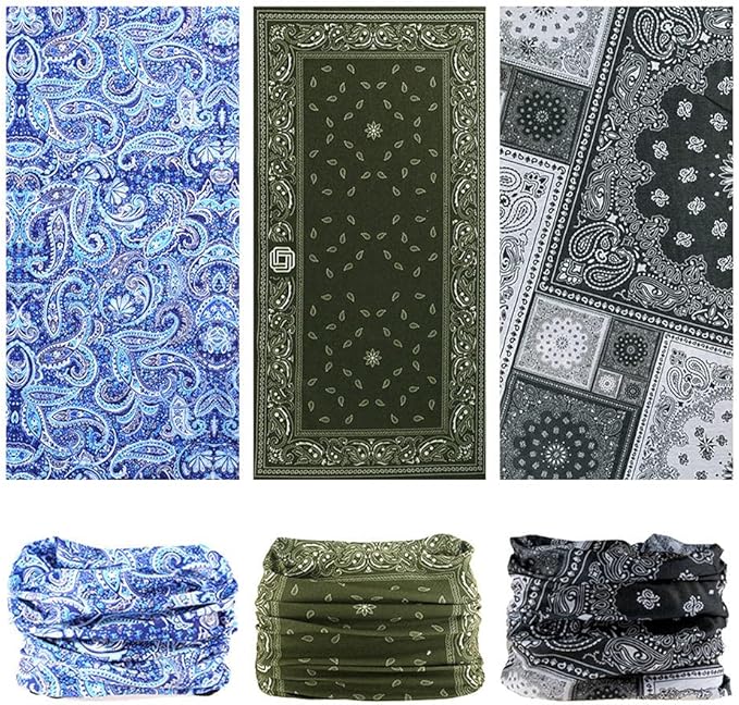 Neck Gaiter Headband Headwear Head Wrap Face Mask Magic Scarf Bandana for Men and Women