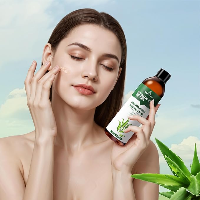 Aero Zen 99% Natural Aloe Vera Gel (2-Pack) | Daily Hydration & After-Sun Relief | Lightweight Alcohol-Free Formula, Deeply and Quickly Soothes Skin, Suitable for Face/Body/Hair - 16.9 fl oz
