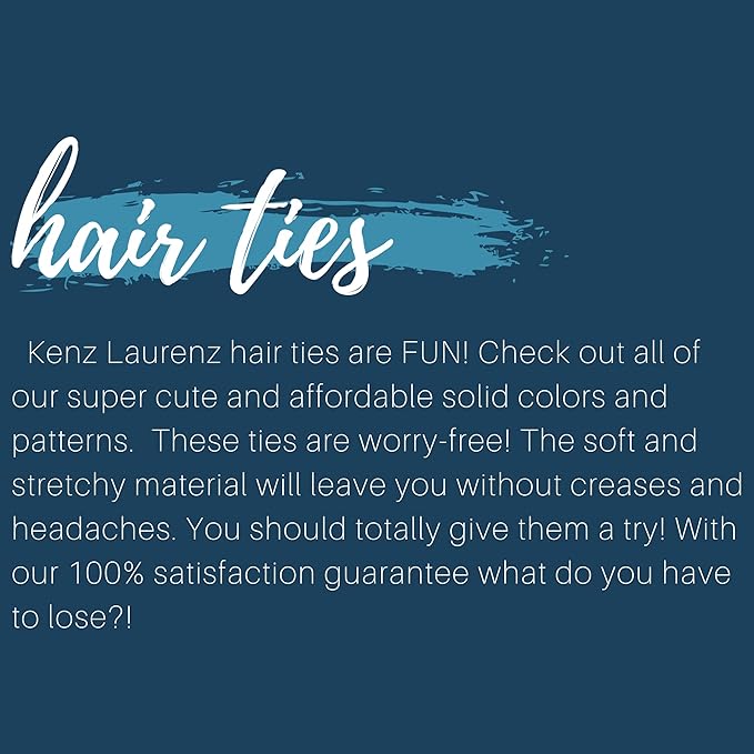 Kenz Laurenz Hair Ties Ponytail Holder Set No Crease Ribbon Bands - 20 Count - Light Purple