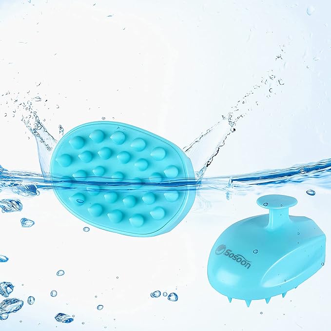 Scalp Massager Shampoo Brush, Hair Scalp Scrubber Shower Hair Brush Head Massager for Stress Relax Hair Growth, Dandruff Brush Scalp Exfoliator for Women Men Kids Pets, Blue