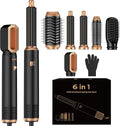 6 in 1 Blow Dryer Brush Set,Hot Air Styler Negative Ion Air Curling Wrap Air Curler, Round Brush Blow Dryer Curling Iron Hair Styling Tools Gift for Dry,Volumize, Straight,Curl,100-120V