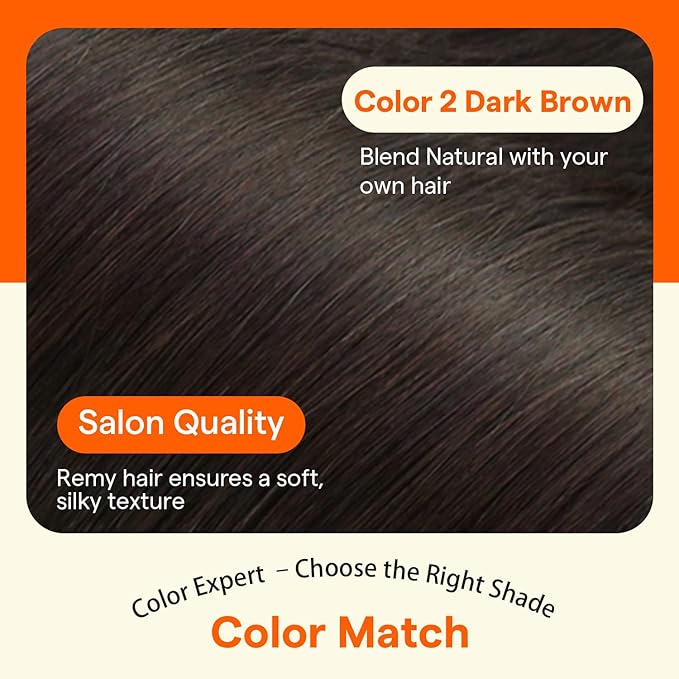 Full Shine Seamless Clip in Hair Extensions, Dark Brown Invisible Hair Extensions Clip in, PU Skin Weft for Thin Hair Add Volume Thinning Hair Extension for Women, Real Human Hair 4Pcs 18inch 85g
