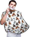 Beard Shaving Cape with Suction Cups, Animal Wild Horse Painting Shave Bib, Non-Stick Waterproof Hair Catcher, Grooming Bib for Men Husband