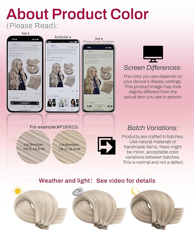 Moresoo Seamless Clip in Hair Extensions Human Hair Blonde Highlight Remy PU Weft Human Hair Clip in Extensions for Women Cool Ash Brown with Bleach Blonde with A Hint of Pink 7pcs 120g 20Inch