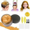 Temporary Hair Color Wax Kit, Stocking Stuffers for Teen Girls, Instant Hair Dye Color Wax Washable Natural Hair Color Cream for DIY Hairstyle on Crazy Hair Day, Children's Day, Christmas (Yellow)