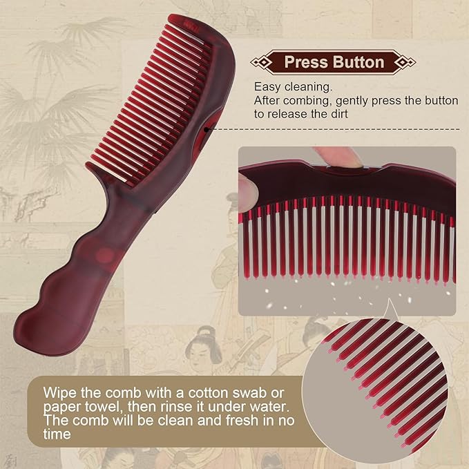 Patented Anti Dandruff Comb & Stainless Steel Fine Tooth Comb Kit, Dandruff Remover, Scalp Sweep Detoxing, Massage Dandruff Removal Brush for Scalp Build Up