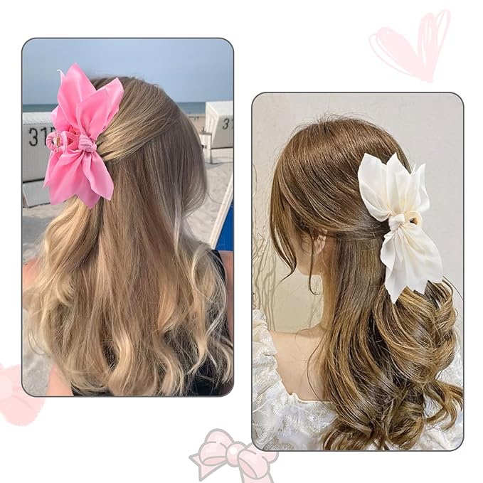 Bow Claw Clips Bow Hair Clips 2PC Big Hair Bows for Women Butterfly Styling Large Hair Clips for Thick Hair for Girls Hair Accessories for Women