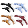 Hold Everything Claw Clip for Thick and Thin Hair - Big Barrettes for Women and Girls With Straight, Wavy, and Curly Hair - Strong Hold With 52 Teeth Banana Clips (4-Color & 2-Size)