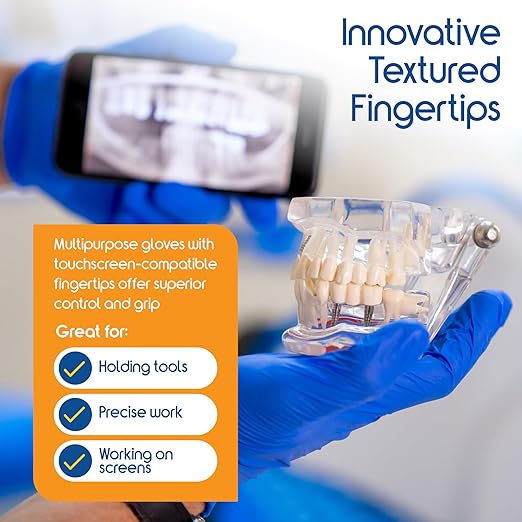 Inspire Black Nitrile Disposable Gloves | 4.5 Nitrile Safety Medical Exam Cooking Cleaning Disposable Black Gloves (Blue - Box of 100, XL)