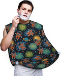 Beard Trimming Catcher Apron, Waterproof Non-Stick Grooming Bib for Shaving, Ideal for Men Dad Father’s Day, Space Funny Astronauts Shave Bib