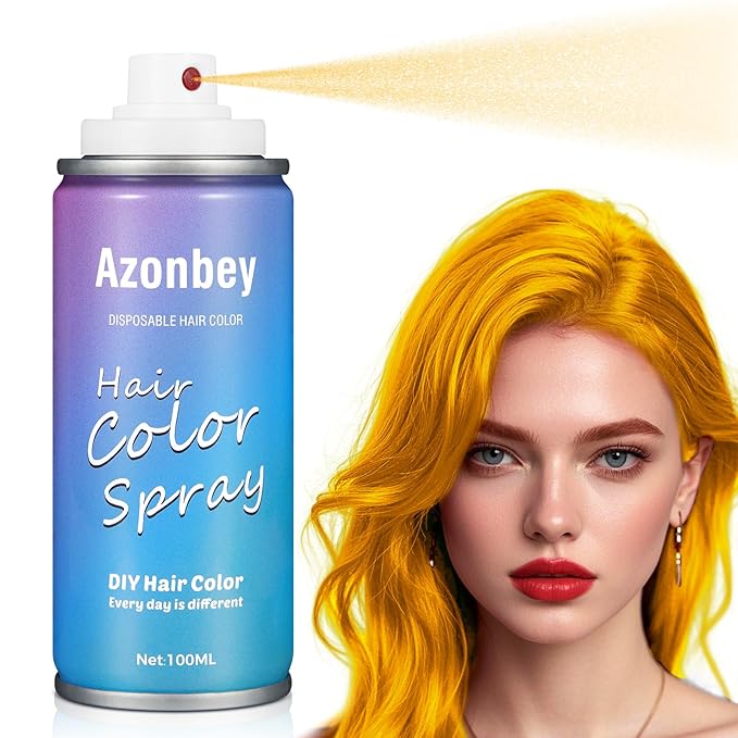 Halloween Hair Spray,Temporary Hair Color Spray for Women Kids Men,Washable Hairspray,Colored Hair Spray,Color Hairspray for Halloween,Party,Cosplay,Christmas Day (06#Gold)