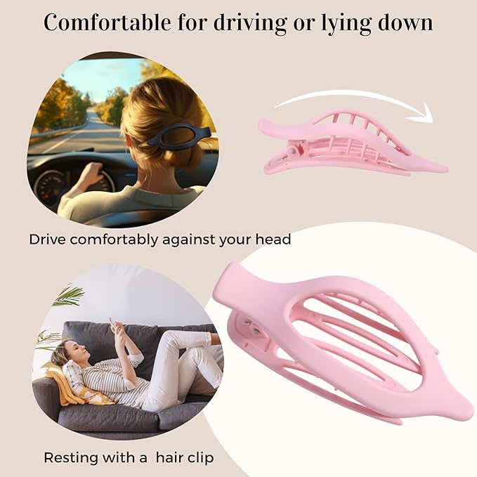 8 Pack Pastel Pink Flat Hair Clips – Cute Matte Gradient Claw Clips for Girls & Women, Strong Hold No-Slip Barrettes for Thick or Thin Hair, Aesthetic Soft Girl Style Accessories