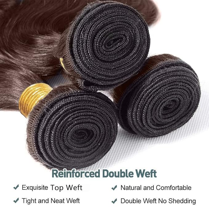 Color 4 Water Wave Bundles Brown Human Hair Bundle Niegmeag Peruvian Virgin Soft and Sikly Remy Hair 3 Bundles 22 24 26 Inch Number 4 Color h