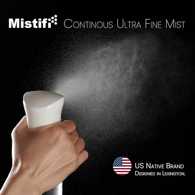 Mistifi Continuous Mist Spray Bottle – Ultra Fine Refillable Water Mister for Hair, Plants, Cleaning, Skincare, Salon & Home Use –(350ml 1Pc, White bottle)
